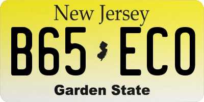 NJ license plate B65ECO