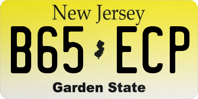 NJ license plate B65ECP
