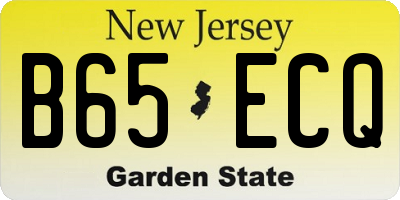 NJ license plate B65ECQ
