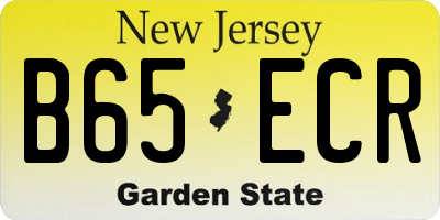 NJ license plate B65ECR