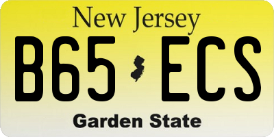 NJ license plate B65ECS
