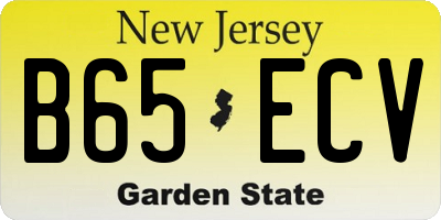 NJ license plate B65ECV