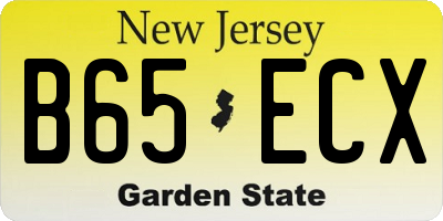 NJ license plate B65ECX
