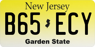 NJ license plate B65ECY