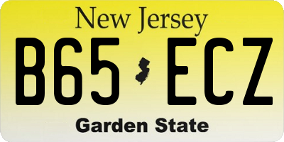 NJ license plate B65ECZ