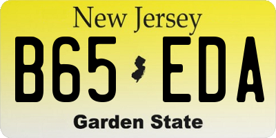 NJ license plate B65EDA