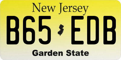 NJ license plate B65EDB