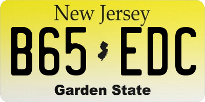 NJ license plate B65EDC