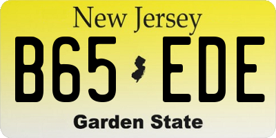 NJ license plate B65EDE