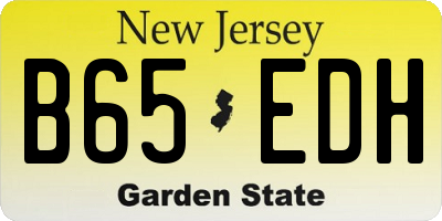 NJ license plate B65EDH