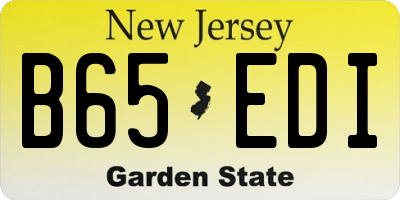 NJ license plate B65EDI