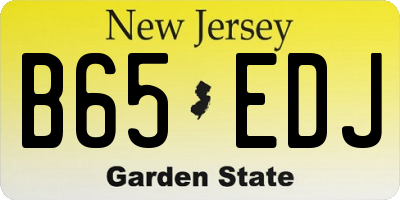 NJ license plate B65EDJ