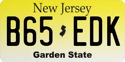 NJ license plate B65EDK