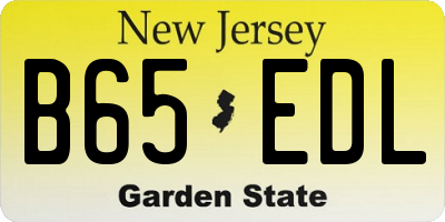 NJ license plate B65EDL