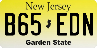 NJ license plate B65EDN