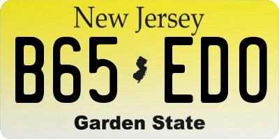 NJ license plate B65EDO