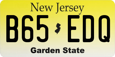 NJ license plate B65EDQ