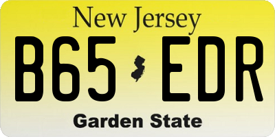 NJ license plate B65EDR