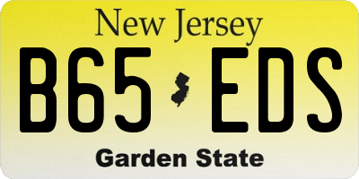 NJ license plate B65EDS