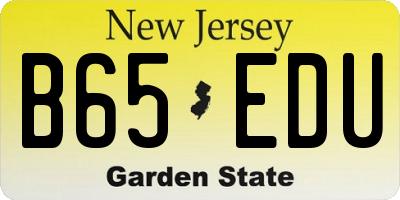 NJ license plate B65EDU