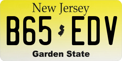 NJ license plate B65EDV