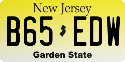 NJ license plate B65EDW