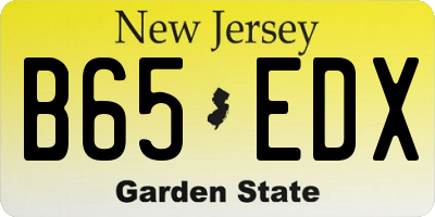 NJ license plate B65EDX