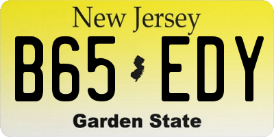 NJ license plate B65EDY