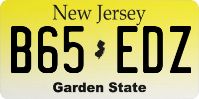 NJ license plate B65EDZ
