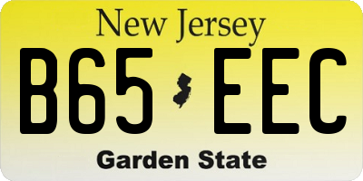 NJ license plate B65EEC