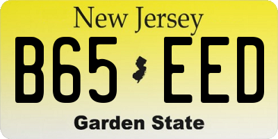 NJ license plate B65EED