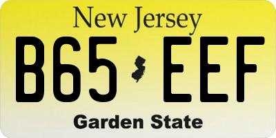 NJ license plate B65EEF