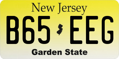 NJ license plate B65EEG