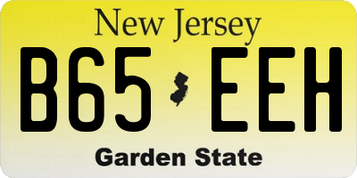 NJ license plate B65EEH