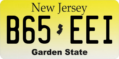 NJ license plate B65EEI