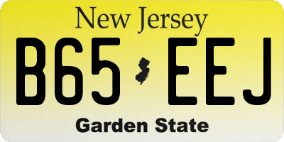 NJ license plate B65EEJ