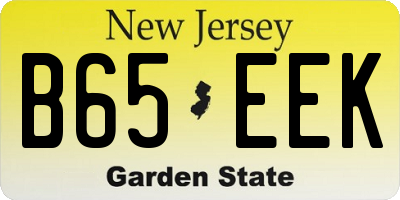 NJ license plate B65EEK