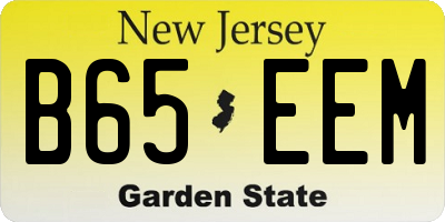 NJ license plate B65EEM