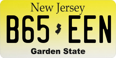 NJ license plate B65EEN
