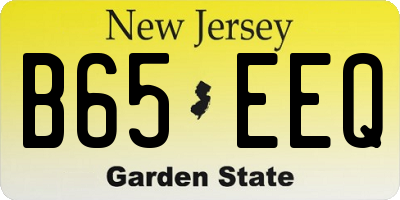 NJ license plate B65EEQ