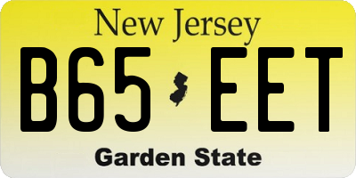 NJ license plate B65EET