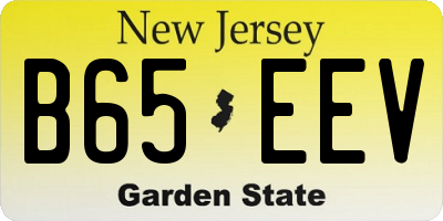 NJ license plate B65EEV