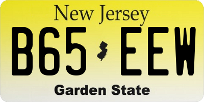 NJ license plate B65EEW