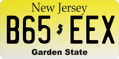 NJ license plate B65EEX