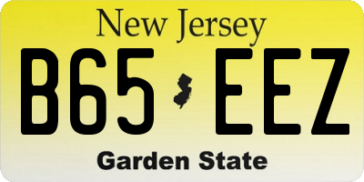 NJ license plate B65EEZ