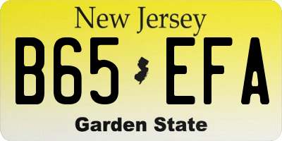 NJ license plate B65EFA