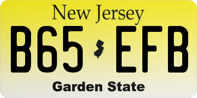 NJ license plate B65EFB