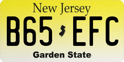 NJ license plate B65EFC