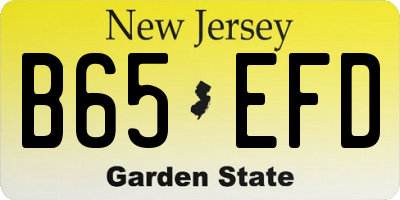 NJ license plate B65EFD