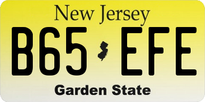 NJ license plate B65EFE